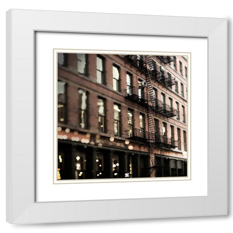 Soho Buildings White Modern Wood Framed Art Print with Double Matting by Telik, Tracey