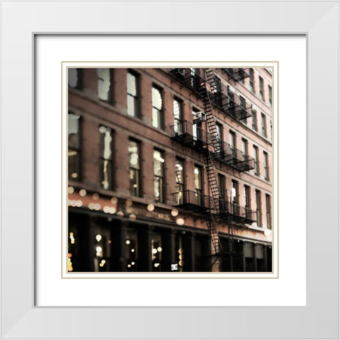 Soho Buildings White Modern Wood Framed Art Print with Double Matting by Telik, Tracey