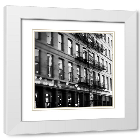 Soho Buildings BW White Modern Wood Framed Art Print with Double Matting by Telik, Tracey
