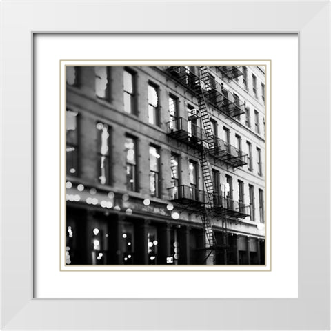 Soho Buildings BW White Modern Wood Framed Art Print with Double Matting by Telik, Tracey