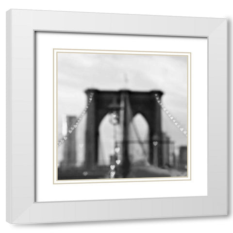 Brooklyn Hearts BW White Modern Wood Framed Art Print with Double Matting by Telik, Tracey