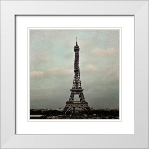 Eiffel Paris 2 White Modern Wood Framed Art Print with Double Matting by Telik, Tracey