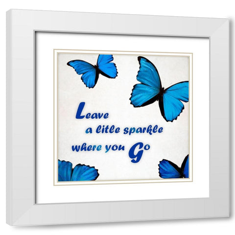 Leave A Little Sparkle White Modern Wood Framed Art Print with Double Matting by Telik, Tracey