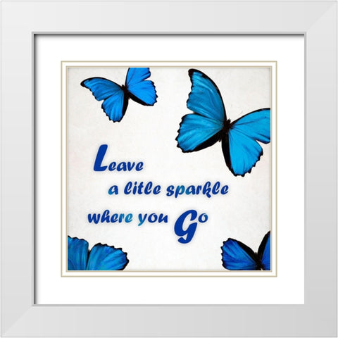 Leave A Little Sparkle White Modern Wood Framed Art Print with Double Matting by Telik, Tracey