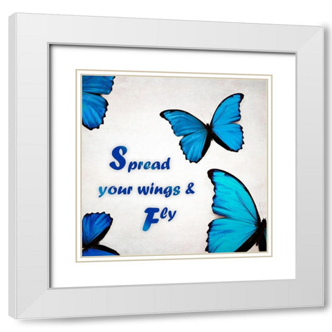 Spread Your Wings White Modern Wood Framed Art Print with Double Matting by Telik, Tracey
