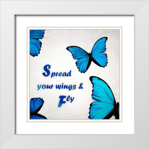 Spread Your Wings White Modern Wood Framed Art Print with Double Matting by Telik, Tracey