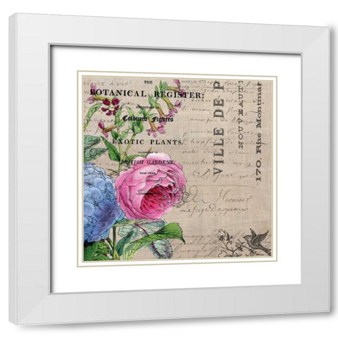 Botanical Register 1 White Modern Wood Framed Art Print with Double Matting by Jordan, Elizabeth