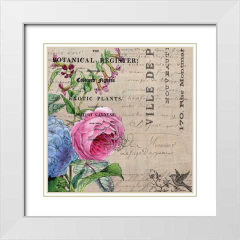 Botanical Register 1 White Modern Wood Framed Art Print with Double Matting by Jordan, Elizabeth