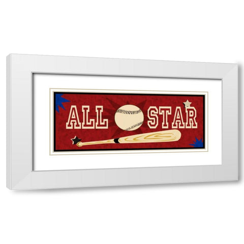 At The Ball Game White Modern Wood Framed Art Print with Double Matting by Pazan, Tony