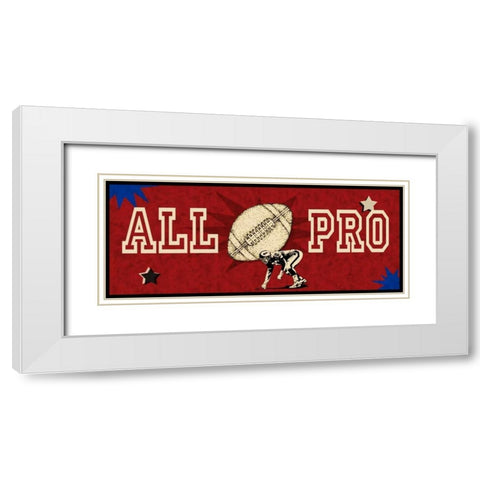 Pro Baller White Modern Wood Framed Art Print with Double Matting by Pazan, Tony