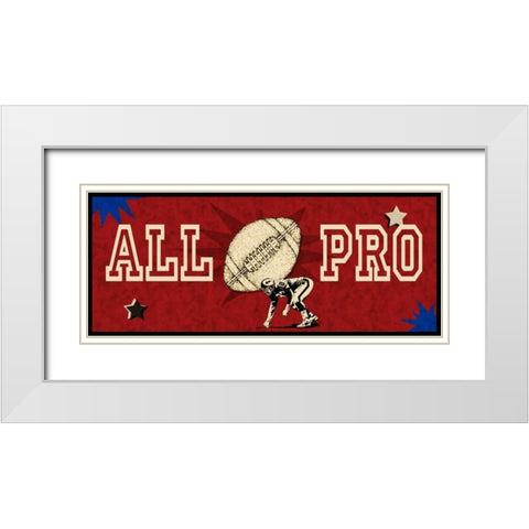 Pro Baller White Modern Wood Framed Art Print with Double Matting by Pazan, Tony