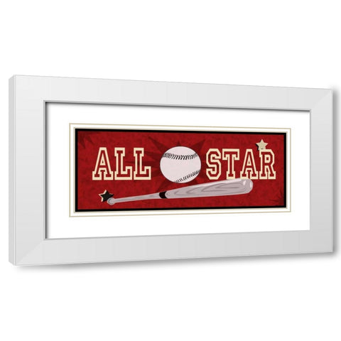 All Star White Modern Wood Framed Art Print with Double Matting by Pazan, Tony