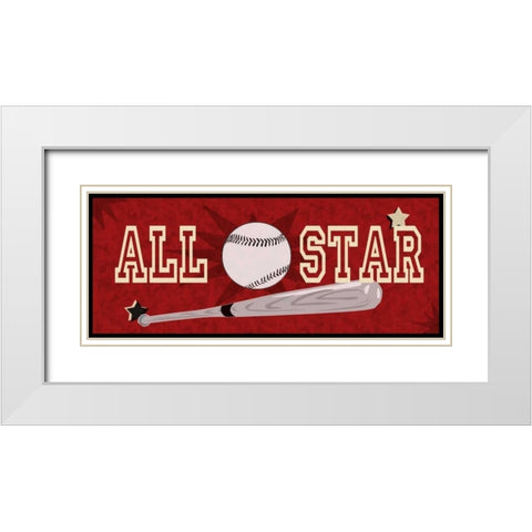 All Star White Modern Wood Framed Art Print with Double Matting by Pazan, Tony