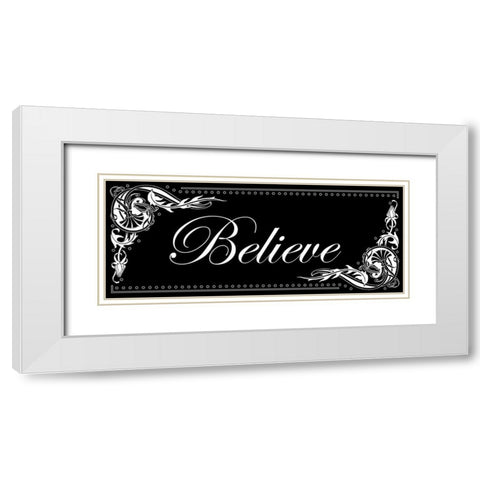 Believe White Modern Wood Framed Art Print with Double Matting by Pazan, Tony