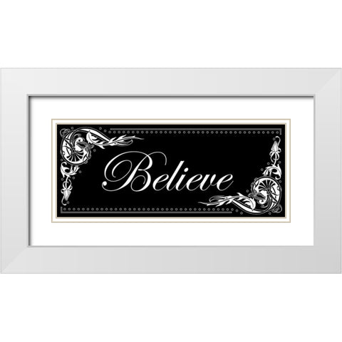 Believe White Modern Wood Framed Art Print with Double Matting by Pazan, Tony