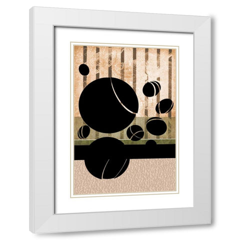 9 Ball White Modern Wood Framed Art Print with Double Matting by Pazan, Tony