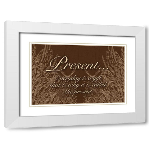 The Gift White Modern Wood Framed Art Print with Double Matting by Pazan, Tony
