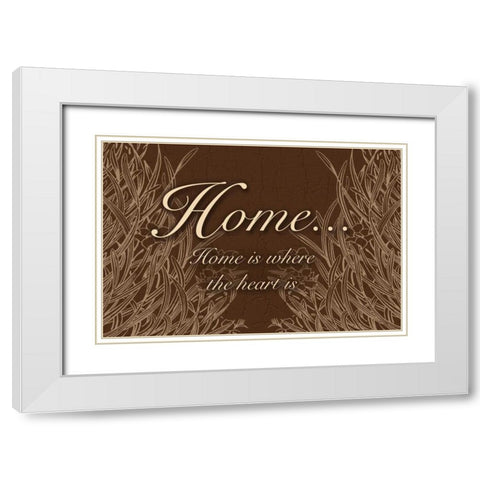 Home And Heart White Modern Wood Framed Art Print with Double Matting by Pazan, Tony