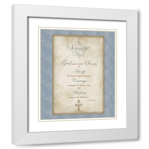 Serenity White Modern Wood Framed Art Print with Double Matting by Pazan, Tony