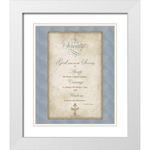 Serenity White Modern Wood Framed Art Print with Double Matting by Pazan, Tony