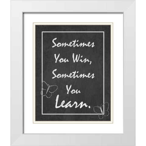 You Learn White Modern Wood Framed Art Print with Double Matting by Pazan, Tony