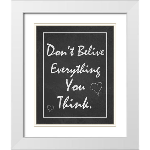 You Think White Modern Wood Framed Art Print with Double Matting by Pazan, Tony
