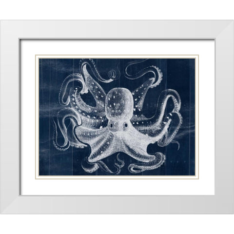 Big Blue White Modern Wood Framed Art Print with Double Matting by Pazan, Tony