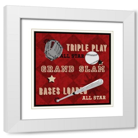 Triple Play White Modern Wood Framed Art Print with Double Matting by Pazan, Tony
