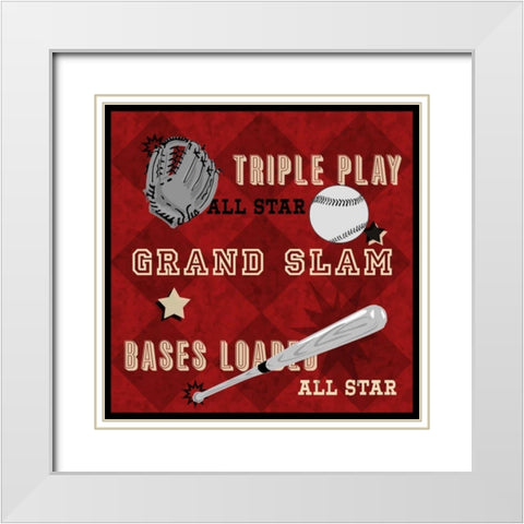 Triple Play White Modern Wood Framed Art Print with Double Matting by Pazan, Tony
