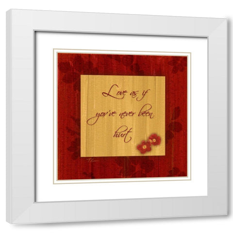 1 Love White Modern Wood Framed Art Print with Double Matting by Pazan, Tony