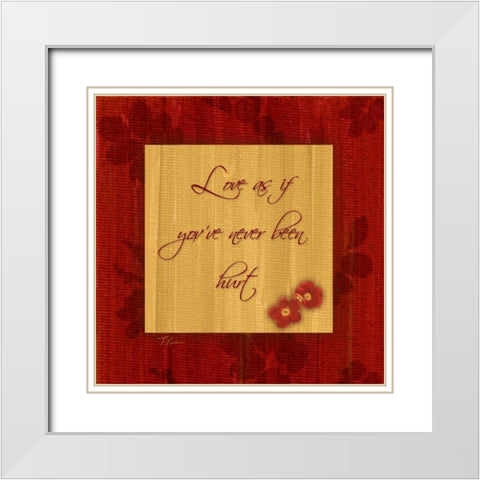 1 Love White Modern Wood Framed Art Print with Double Matting by Pazan, Tony