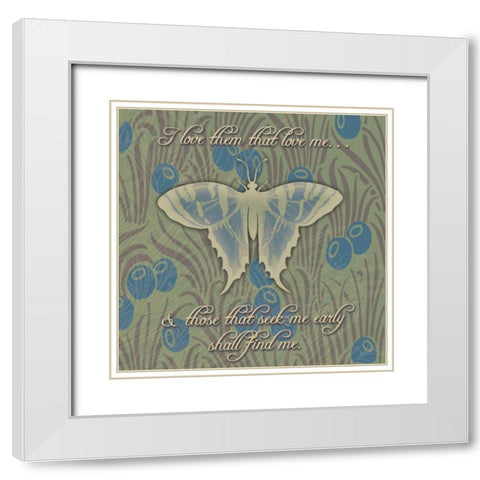 Butterfly White Modern Wood Framed Art Print with Double Matting by Pazan, Tony
