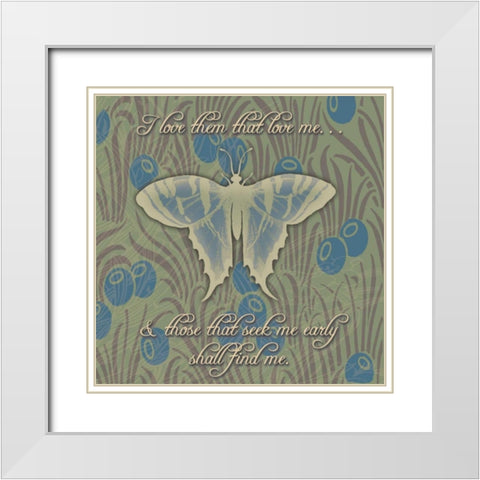 Butterfly White Modern Wood Framed Art Print with Double Matting by Pazan, Tony