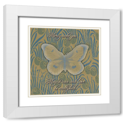 Butterfly 2 White Modern Wood Framed Art Print with Double Matting by Pazan, Tony