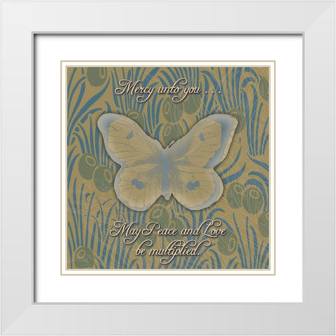 Butterfly 2 White Modern Wood Framed Art Print with Double Matting by Pazan, Tony
