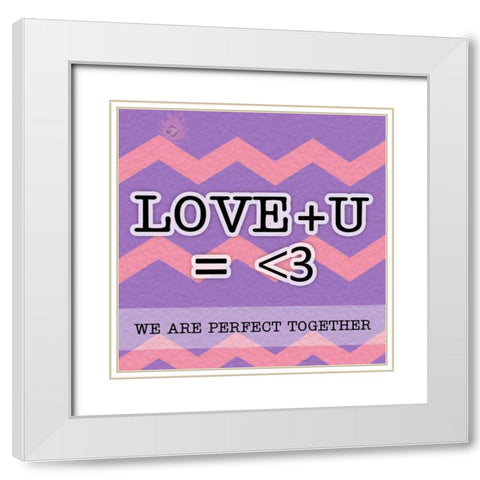 Love U White Modern Wood Framed Art Print with Double Matting by Pazan, Tony