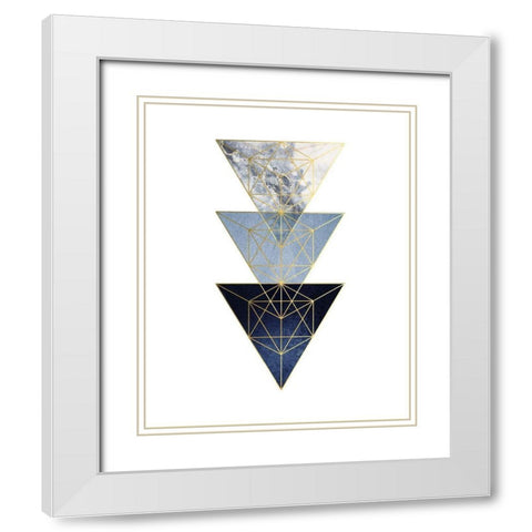 Navy Gold 3 White Modern Wood Framed Art Print with Double Matting by Urban Epiphany