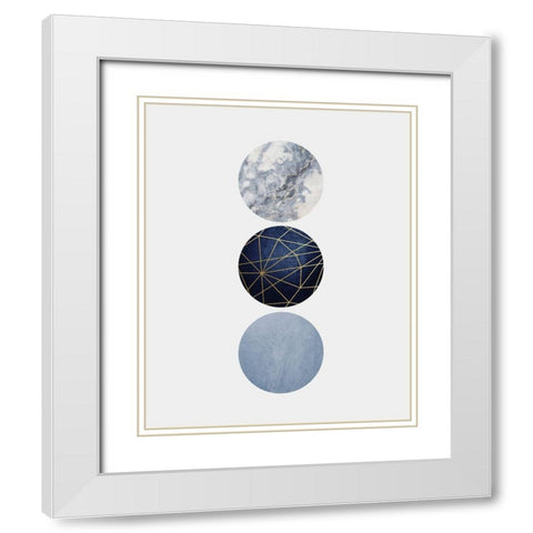 Navy Gold White Modern Wood Framed Art Print with Double Matting by Urban Epiphany