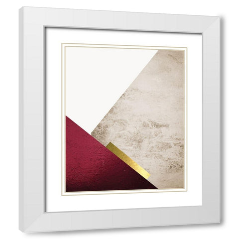 Beige Brugundy Mountains 3 White Modern Wood Framed Art Print with Double Matting by Urban Epiphany