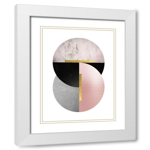 Deco Geo 1 White Modern Wood Framed Art Print with Double Matting by Urban Epiphany