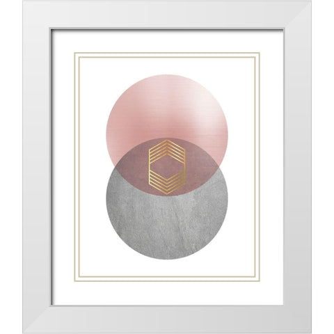 Deco Geo 2 White Modern Wood Framed Art Print with Double Matting by Urban Epiphany