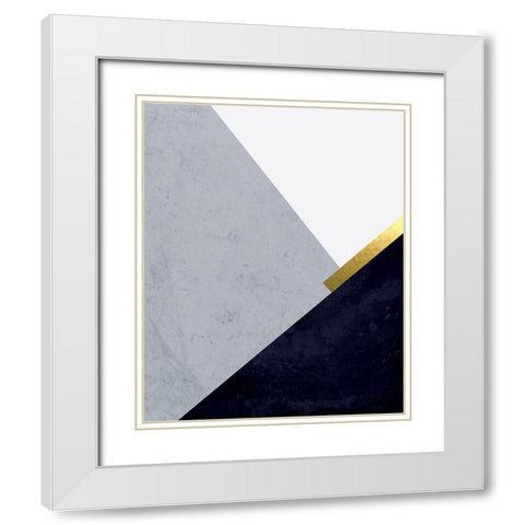 Dark Blue Mountains 1 White Modern Wood Framed Art Print with Double Matting by Urban Epiphany