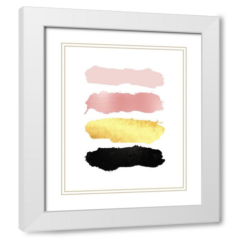 BlushPink Gold 3 White Modern Wood Framed Art Print with Double Matting by Urban Epiphany