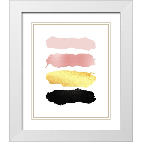 BlushPink Gold 3 White Modern Wood Framed Art Print with Double Matting by Urban Epiphany