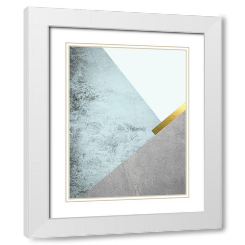 Turquoise Mountains 1 White Modern Wood Framed Art Print with Double Matting by Urban Epiphany