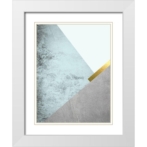Turquoise Mountains 1 White Modern Wood Framed Art Print with Double Matting by Urban Epiphany