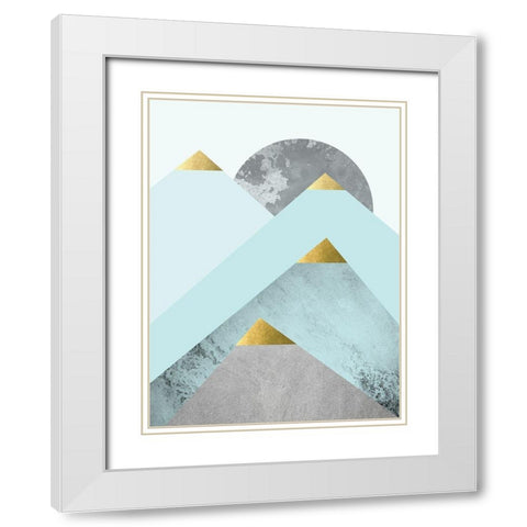 Turquoise Mountains 2 White Modern Wood Framed Art Print with Double Matting by Urban Epiphany