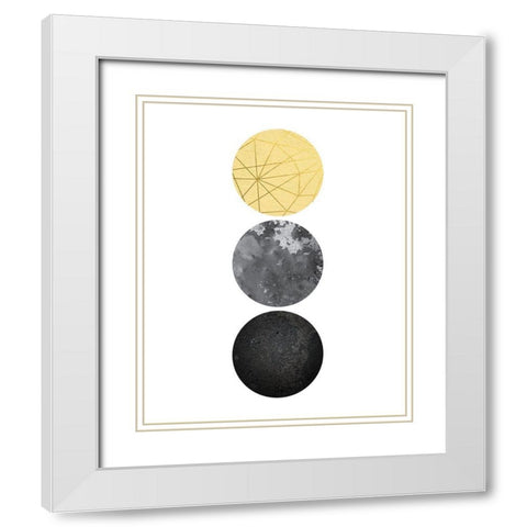 Yellow and Black Geo White Modern Wood Framed Art Print with Double Matting by Urban Epiphany