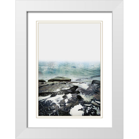 Coastline 1 White Modern Wood Framed Art Print with Double Matting by Urban Epiphany