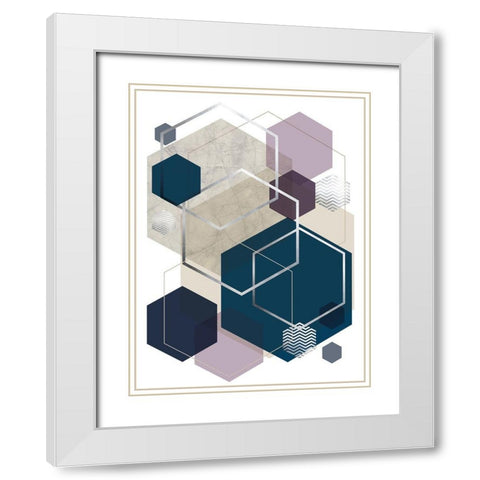 Abstract Geo SoftLuxe White Modern Wood Framed Art Print with Double Matting by Urban Epiphany